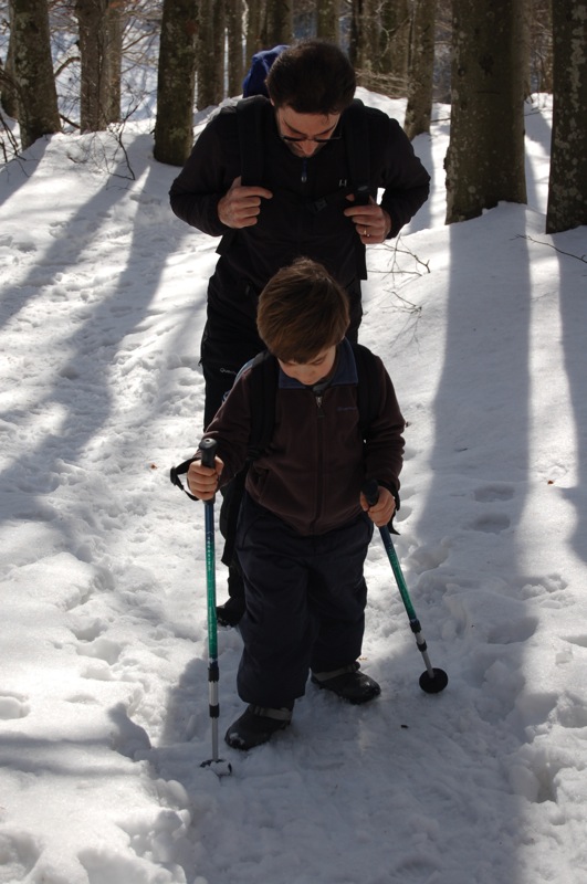 camminando nella neve