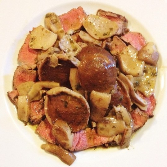 tagliata con funghi porcini